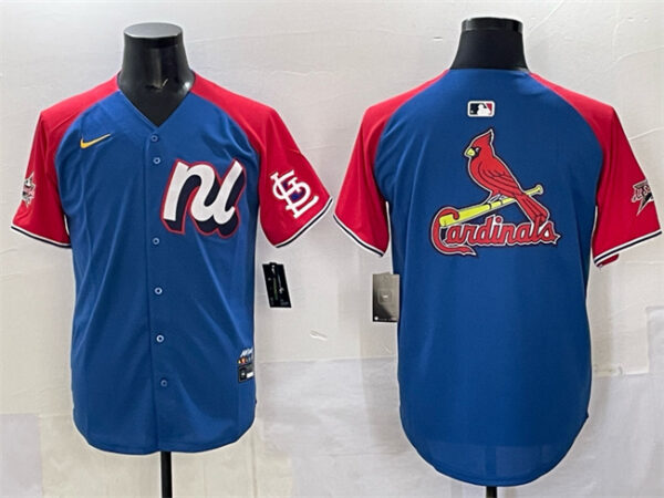 Men's National League St. Louis Cardinals Team Big Logo BluE Red Alternate 2025 All-Star Edition Limited Stitched Baseball Jersey
