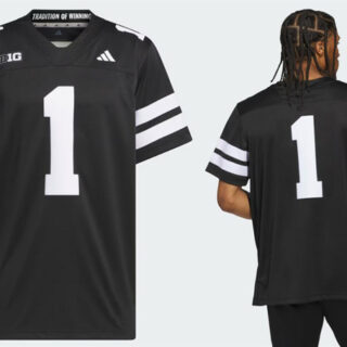 Men's Nebraska Cornhuskers #1 Black Stitched Football Jersey