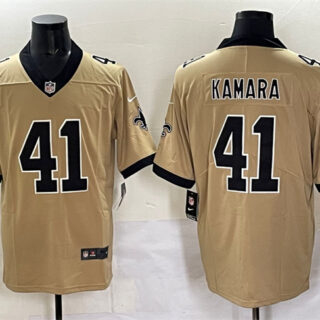 Men's New Orleans Saints #41 Alvin Kamara Gold Alternate Vapor Limited Stitched Football Jersey