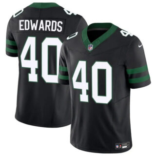 Men's New York Jets #40 Donovan Edwards Black 2025 F.U.S.E. Vapor Untouchable Limited Stitched Jersey