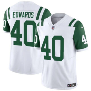 Men's New York Jets #40 Donovan Edwards White 2025 F.U.S.E. Classic Alternate Vapor Untouchable Limited Stitched Jersey