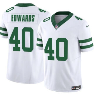 Men's New York Jets #40 Donovan Edwards White 2025 F.U.S.E. Vapor Untouchable Limited Stitched Jersey