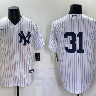 Men's New York Yankees #31 Ichiro Suzuki White Cool Base Limited Stitched Baseball Jersey