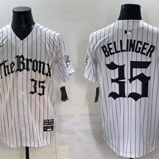 Men's New York Yankees #35 Cody Bellinger White Pinstripe 'Gothic Legacy Edition' Vapor Premier Limited Stitched Baseball Jersey