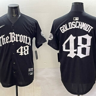 Men's New York Yankees #48 Paul Goldschmidt Black 'Gothic Legacy Edition' Vapor Premier Limited Stitched Baseball Jersey