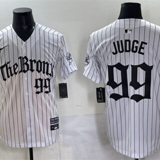 Men's New York Yankees #99 Aaron Judge White Pinstripe 'Gothic Legacy Edition' Vapor Premier Limited Stitched Baseball Jersey