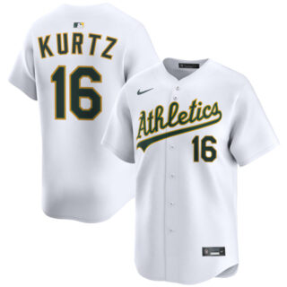 Men's Oakland Athletics #16 Nick Kurtz White 2024 Home Limited Stitched Jersey