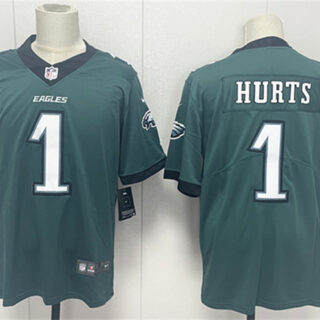 Men's Philadelphia Eagles #1 Jalen Hurts Green 2024 New Vapor Untouchable Limited Stitched Football Jersey