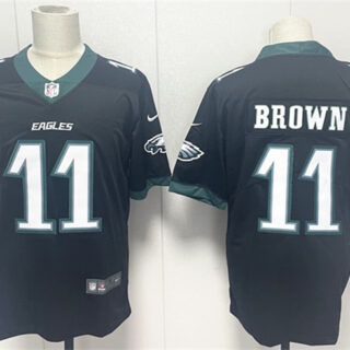 Men's Philadelphia Eagles #11 A.J. Brown Black 2024 New Vapor Untouchable Limited Stitched Football Jersey