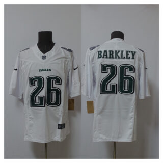 Men's Philadelphia Eagles #26 Saquon Barkley White 2024 F.U.S.E. Vapor Untouchable Limited Throwback Stitched Football Jersey