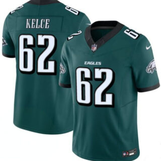Men's Philadelphia Eagles #62 Jason Kelce Green 2024 F.U.S.E. Vapor Untouchable Limited Throwback Stitched Football Jersey