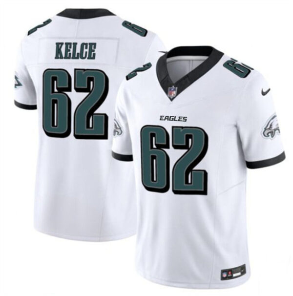 Men's Philadelphia Eagles #62 Jason Kelce White 2024 F.U.S.E. Vapor Untouchable Limited Stitched Football Jersey