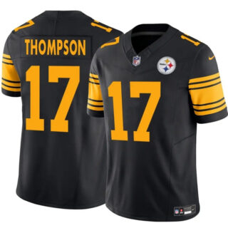 Men's Pittsburgh Steelers #17 Skylar Thompson Black 2025 F.U.S.E. Color Rush Vapor Untouchable Limited Stitched Jersey