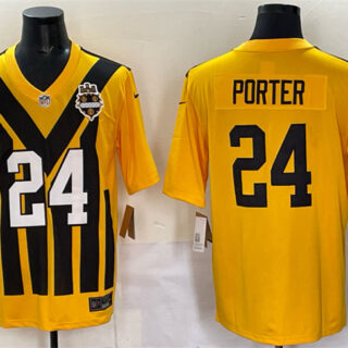 Men's Pittsburgh Steelers #24 Joey Porter Jr. Gold 1933 Throwback Alternate Stitched Football Jersey