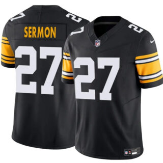 Men's Pittsburgh Steelers #27 Trey Sermon Black 2025 F.U.S.E. Alternate Vapor Untouchable Limited Stitched Jersey