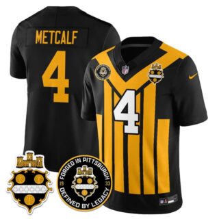 Men's Pittsburgh Steelers #4 DK Metcalf Alternate 1933 Throwback Limited Jersey All Stitched