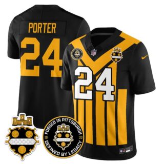 Men's Pittsburgh Steelers #24 Joey Porter Alternate 1933 Throwback Limited Jersey All Stitched