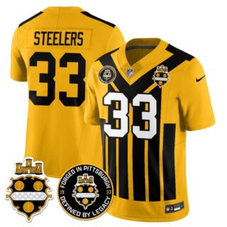 Men's Pittsburgh Steelers #33 Steelers Alternate 1933 Throwback Limited Jersey All Stitched