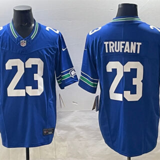 Men's Seattle Seahawks #23 Marcus Trufant Royal 2024 F.U.S.E Throwback Vapor Limited Stitched Football Jersey