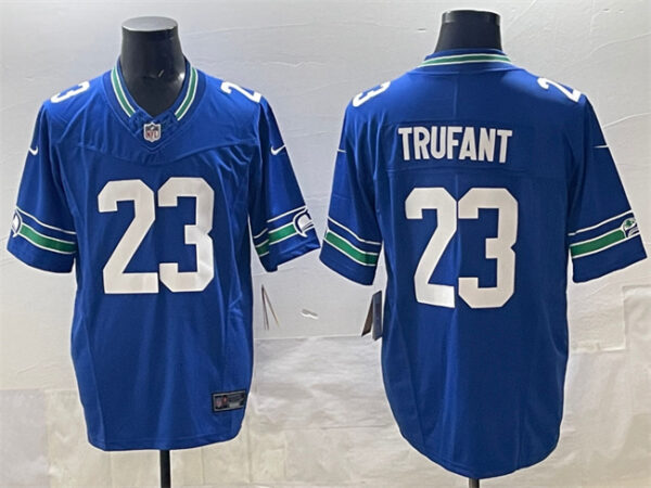 Men's Seattle Seahawks #23 Marcus Trufant Royal 2024 F.U.S.E Throwback Vapor Limited Stitched Football Jersey