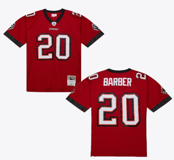 Men's Tampa Bay Buccaneers #20 Ronde Barber Red 2002 23 Throwback Stitched Football Jersey