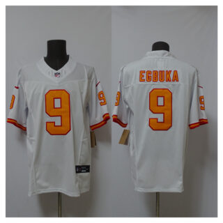 Men's Tampa Bay Buccaneers #9 Emeka Egbuka White 2025 F.U.S.E. Vapor Limited Stitched Jersey