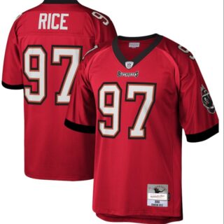 Men's Tampa Bay Buccaneers #97 Simeon Rice Red Throwback Stitched Football Jersey