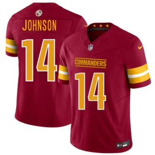 Men's Washington Commanders #14 Josh Johnson Burgundy 2025 Draft F.U.S.E. Vapor Limited Stitched Football Jersey