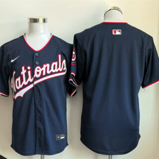 Men's Washington Nationals Blank Navy Stitched Baseball Jersey