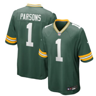 Men's #1 Micah Parsons Green Green Bay Packers Game Jersey