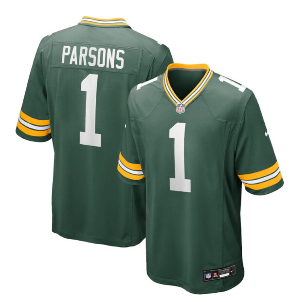Men's #1 Micah Parsons Green Green Bay Packers Game Jersey