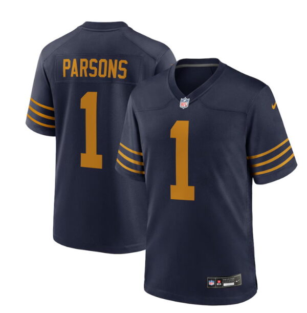 Men's #1 Micah Parsons Navy Green Bay Packers The 1923 Classic Game Jersey