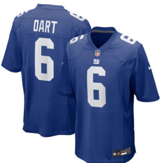 Men's #6 Jaxson Dart Royal New York Giants 2025 NFL Draft First Round Pick Game Jersey