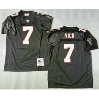 Men's Atlanta Falcons #7 Michael Vick Black 2003 Throwback Jersey