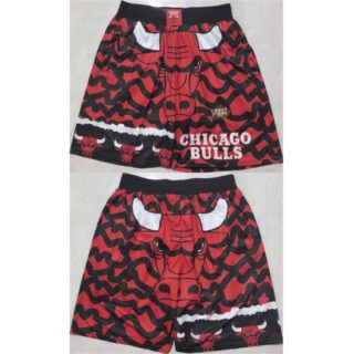 Men's Chicago Bulls Black Red Shorts (Run Small)