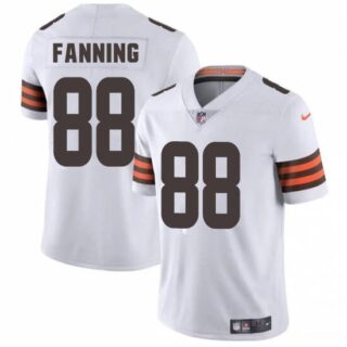 Men's Cleveland Browns #88 Fanning White 2025 Vapor Limited Football Stitched Jersey