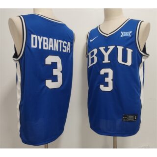 Men's Duke Blue Devils #3 AJ Dybantsa Blue Stitched Basketball Jersey
