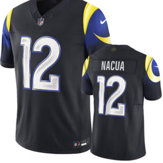 Men's Los Angeles Rams #12 Puka Nacua Rivalries Collection Black Jerseys