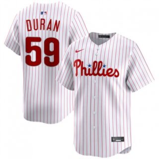 Men's Philadelphia Phillies #59 Jhoan Duran White Home Limited Stitched Jersey