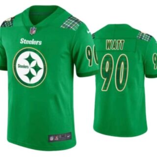 Men's Pittsburgh Steelers #90 T.J. Watt Green Vapor Untouchable Limited Stitched Jersey