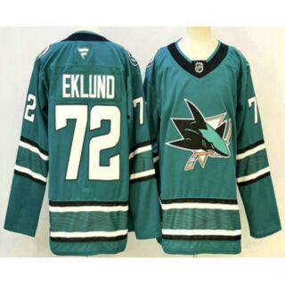 Men's San Jose Sharks #72 William Eklund Teal Authentic Jersey