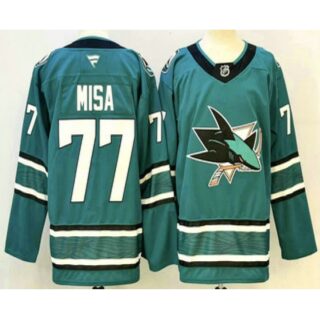 Men's San Jose Sharks #77 Michael Misa Teal Authentic Jersey