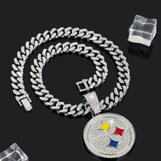 Steelers 20inch Necklace Silver