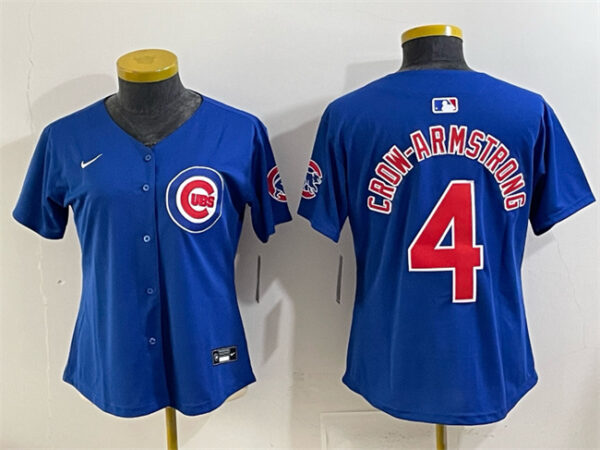 Women's Chicago Cubs #4 Pete Crow-Armstrong Royal Vapor Limited Stitched Baseball