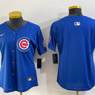 Women's Chicago Cubs Blank Royal 'Ryne Sandberg Tribute' Vapor Limited V2 Stitched Baseball Jersey(Run Small)