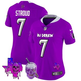 Women's Houston Texans #7 C.J. Stroud Purple F.U.S.E. DJ Screw Vapor Limited Stitched Football Jersey (Run Small)