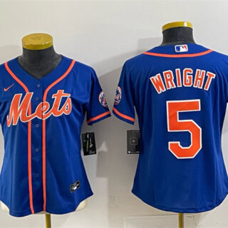 Women's New York Mets #5 David Wright Royal Cool Base Stitched Baseball Jersey(Run Small)