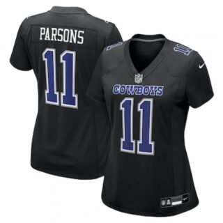 Women's Dallas Cowboys #11 Micah Parsons Carbon Black Fashion Game Jersey