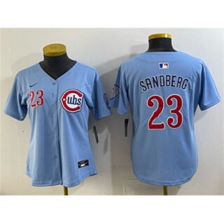 Youth Chicago Cubs #23 Ryne Sandberg Blue Limited Stitched Baseball Jersey