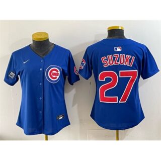 Youth Chicago Cubs #27 Seiya Suzuki Royal 'Ryne Sandberg Tribute' Vapor Limited V2 Stitched Baseball Jersey